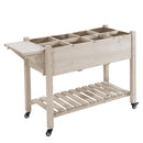 Fioriera da Esterno a 8 Sezioni 123x54x87 cm con Ripiano Laterale e Mensola in Legno di Abete Legno      