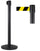 Tringle à Rideau 3 mètres en Métal Noir Mat Ø36x101 cm Ruban Jaune/Noir
