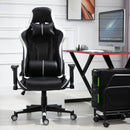 Sedia da Gaming Ergonomica 72x54x126-136 cm in PVC  Nera e Bianco