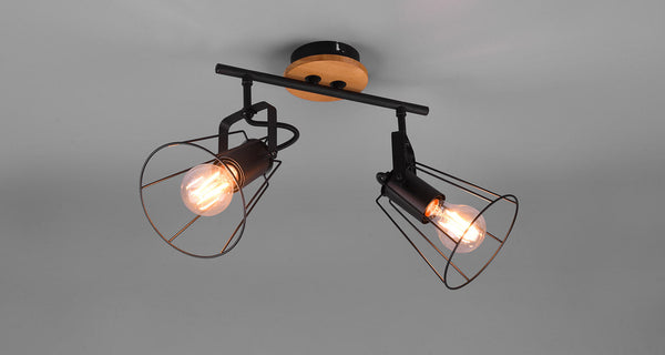 sconto Plafoniera da Interno Attacco E27 in Metallo Nero Opaco