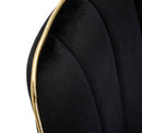 Set 2 Sedie Imbottite 51x59x79 cm in Poliestere Paris Nero e Oro