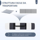 Paravento da Spiaggia Pieghevole Frangivista 540x150 cm in Poliestere con Barre in Acciaio Grigio   