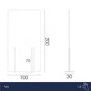 Pannello Fonoassorbente da Pavimento 100x200 cm Coppia di Piedini Neri Finitura Antracite    