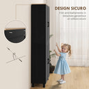 Mobile Dispensa da Cucina 60x30x170,5 cm con 5 Ripiani Regolabili e 4 Ante in Legno Nero      