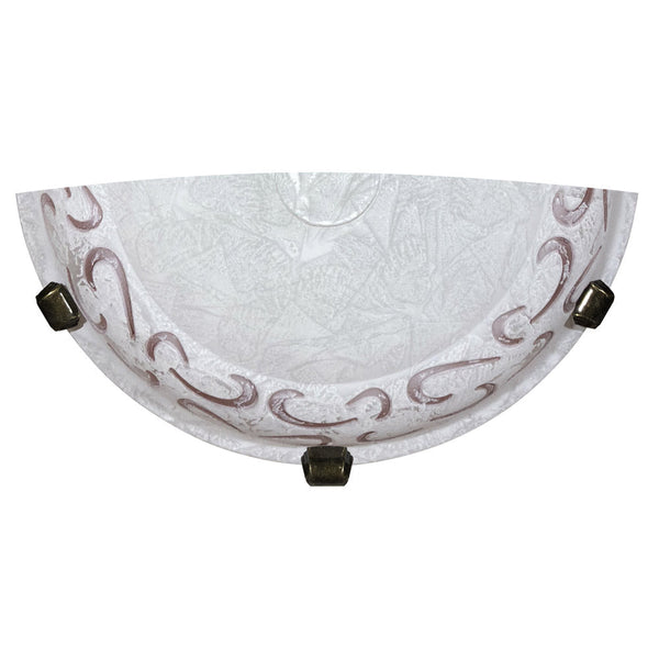 sconto Applique 1xE27 Crochets Bz Verre Craquelé Blanc Ambre Finitions E-Energy Asia