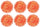 Lot de 6 sets de table à franges Ø45x0,5 cm en polypropylène VdE Tivoli 1996 Shades of Sunset