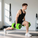 Set Pesi da Palestra 4 in 1 da 20kg Convertibile in Kettlebell 2 Manubri Bilanciere e Supporto Flessioni Verde      