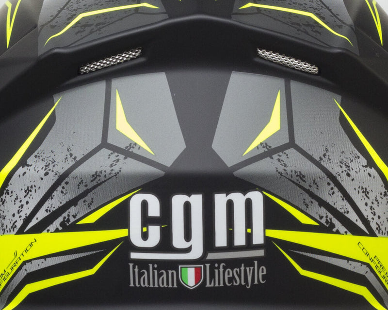 Casco Integrale per Scooter Visiera Lunga CGM Montegi 301S Giallo Fluo Opaco Varie Misure