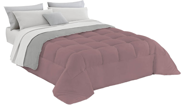 Couette Hiver en Microfibre 300gr Double Face Vieux Rose/Gris Clair Différentes Tailles online