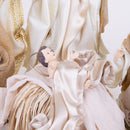 Set 6 Statuine Natalizie Natività 40 cm in Tessuto e Resina Cipria