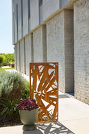 Set 4 Pezzi Pannello Decorativo Frangivista Verdemax Ornamentale o Divisorio 50x100 cm con Punte di Fissaggio in Metallo Corten