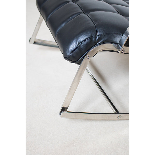 acquista Fauteuil Lucrezia en Acier Chromé Rembourré en Similicuir Noir