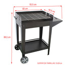 Barbecue a Carbone 93,5x40,5x88,5 cm Griglia Altezza Regolabile in Acciaio Denia Nero