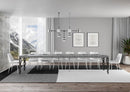 Tavolo Allungabile 130-390x90x77 cm Karamay Premium Cemento Telaio Antracite 