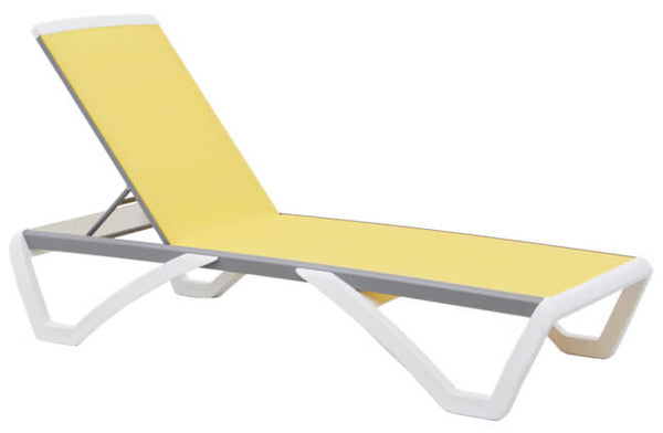 sconto Transat de jardin en aluminium et textilène Taddei Positano Jaune