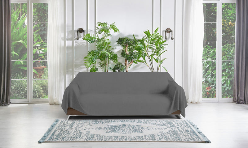 Telo Arredo Coprittutto Copridivano in Cotone Fumo