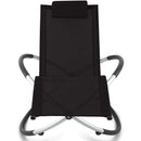 Sdraio da Giardino Ellittica 174x78x86 cm Telo in Textilene nero