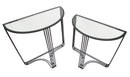 Console Dublino Coppia 81x40,5x82 - 71x35,5x72 cm in Ferro e Vetro Nero