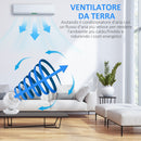 Ventilatore da Tavolo 3 Velocità 27x27x34 cm Oscillazione 70° e Inclinazione 90° Bianco