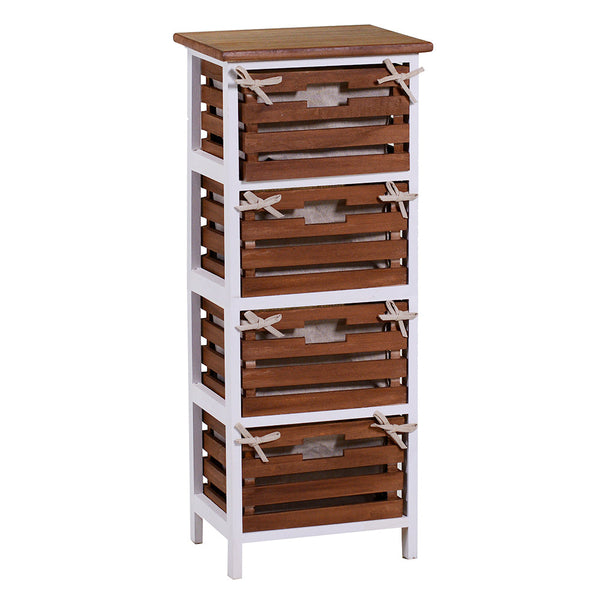 acquista Commode 4 tiroirs en bois 35x27x85 cm Atena noyer et blanc