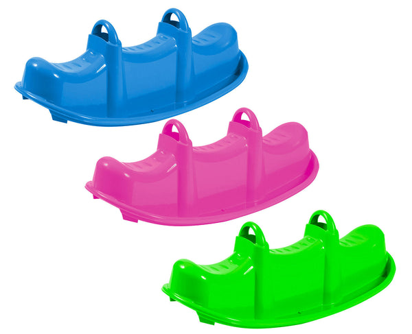 acquista Dondolo 3 Posti 104x44x37 cm in Plastica Blu o Rosa o Verde
