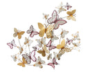 Pannello da Muro Farfalle Oro e Bordeaux 132x3,5x95,5 cm in Ferro 