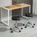 Set 2 Sgabelli Girevoli con Ruote Ø35.5x46-38 cm in Similpelle Nero