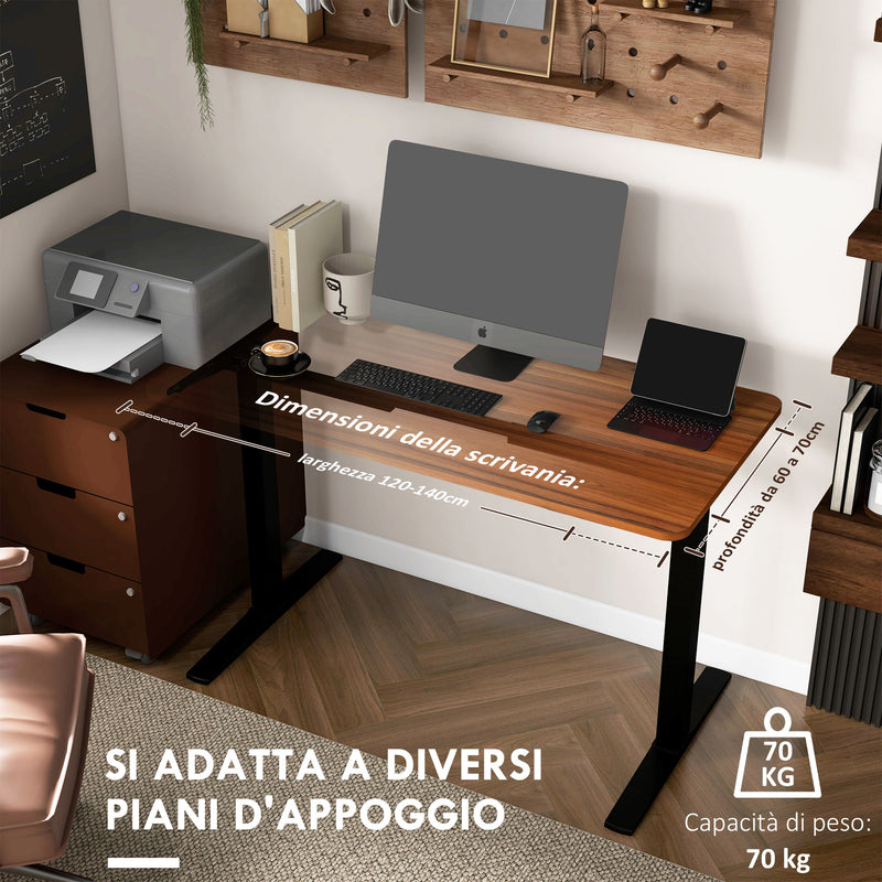 Struttura Scrivania Elettrica Regolabile in Altezza 71-116 cm con Modalità Defaticante in Acciaio  Nero