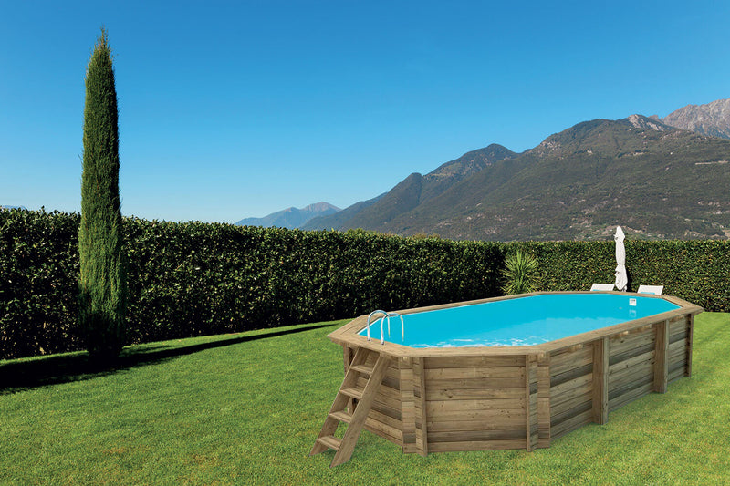 Piscina Ottagonale Fuori Terra 657x407x120 cm in Legno