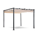 Pergola Gazebo da Giardino 3x3m Telo in Poliuretano con Apertura e Chiusura Scorrevole Taddei Suq