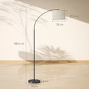 Lampada da Terra LED Regolabile con Telecomando con Timer 1H e Girevole in Metallo Nero  