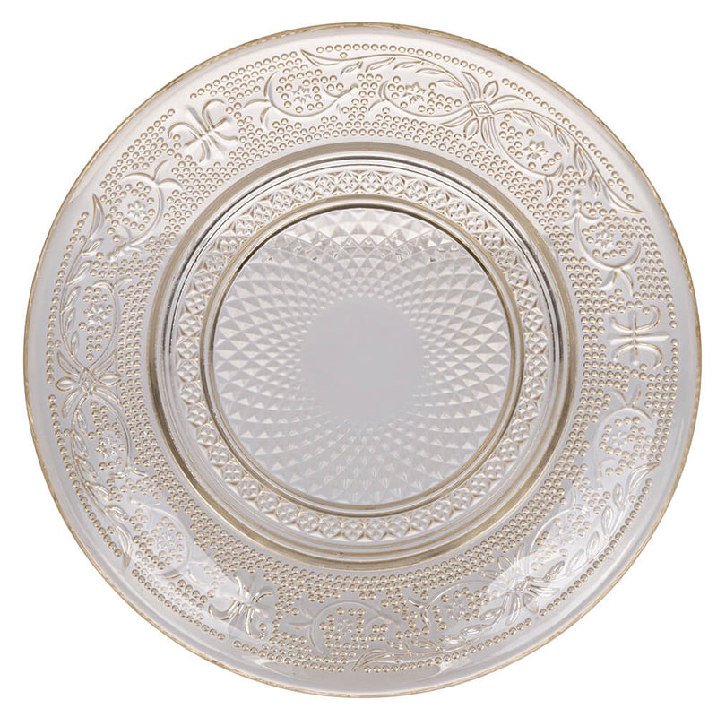 Set 6 Piatti Pane Ø15 cm  in Vetro VdE Tivoli 1996 Imperial Ecrù Ambra e Fumè