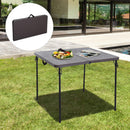 Tavolo da Campeggio Picnic Richiudibile a Valigetta in Polietilene 88x86x71,5 cm  Marrone