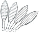 Set 4 Griglie per Pesce 42x10x21 cm in Acciaio Inox Vannini