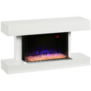 Camino Elettrico da Parete 98x27x54,5 cm Effetto Fiamma 2000W Bianco