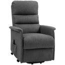 Poltrona Alzapersona Elettrica 1 Motore con 8 Punti Vibranti 62,5x93x97 cm 4 Modalità di Massaggio e Riscaldamento Grigia