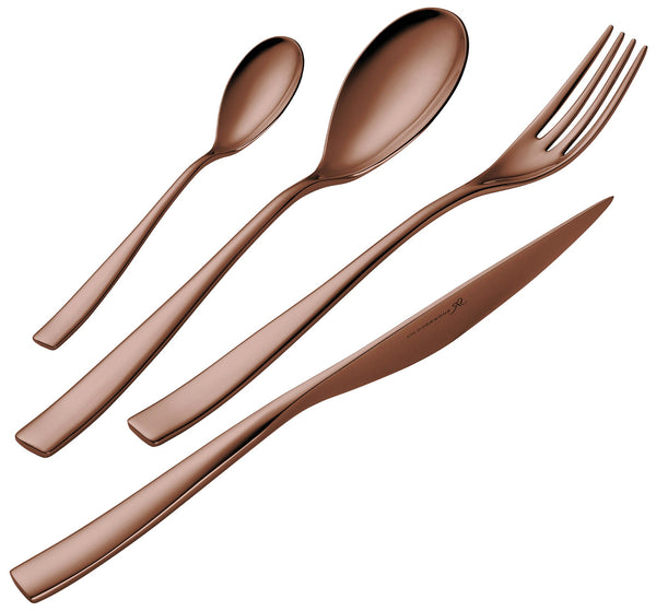 Ménagère de Service 24 Pièces en Acier 18/10 PVD Eme Etoile Chocolat prezzo