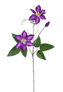 Set 4 Rami Artificiali di Clematis Composto da 2 Fiori Altezza 76 cm 