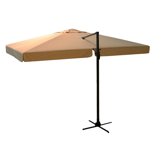 Parasol de jardin en porte-à-faux carré décentralisé avec ouverture et fermeture à manivelle 3x3m sconto