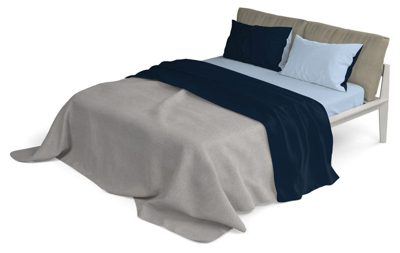 Set Lenzuola Sopra Sotto e Federe Doubleface Blu Scuro\/Azzurro Varie Misure
