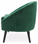 Poltrona Imbottita in Velluto con Gambe in Legno Soriani Verde