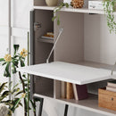 Mobile 1 Anta 3 Ripiani 85,5x29,5x135 cm in MDF Tatti Bianco e Antracite