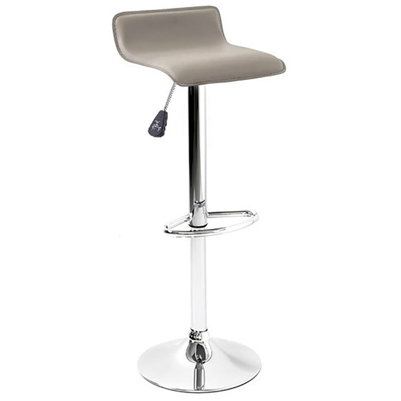 Sgabello con Alzata a Gas e Seduta Girevole in Similpelle Vandi Grigio Scuro