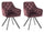Lot de 2 Chaises Rembourrées 58x57x84 cm en Velours Rouge