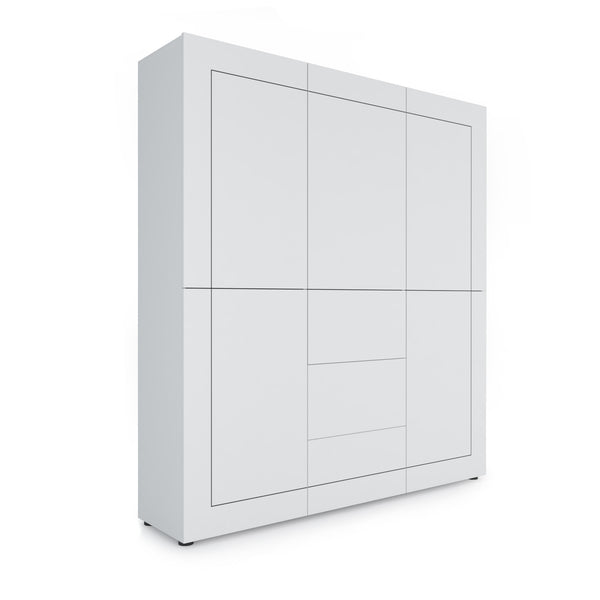 online Credenza Alta 5 Ante e 3 Cassetti 150x35x165 cm Elios Bianco Lucido