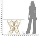 Console Butterfly 110x40x76 cm in Ferro e Vetro Oro