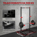 Power Cage Rack Squat 138-176x106x212 cm Capacità 500 kg con Barra Trazioni e Larghezza Regolabile in Acciaio      