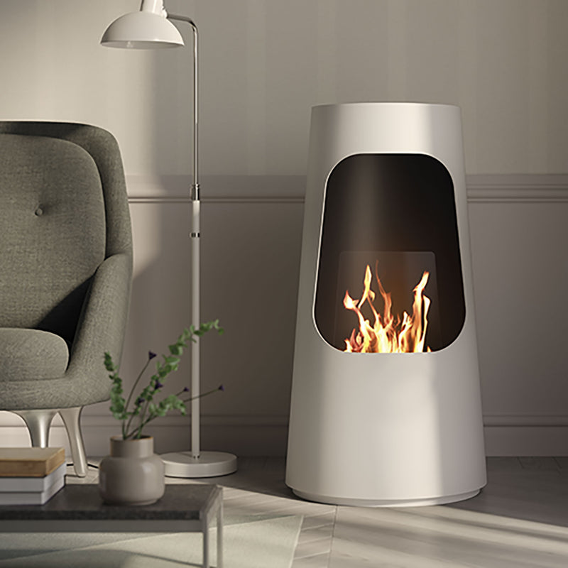 Camino a Bioetanolo da Pavimento Ø50x96 cm 2500W 2L Dubai Bianco