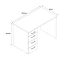 Scrivania da Ufficio 4 Cassetti 109,9x60x75,4 cm in Truciolare Nobilitato Cemento
