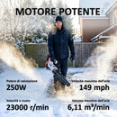 Soffiatore per Foglie Cordless Batteria da 4000mAh e Caricatore 18V Leggero con 6 Livelli di Velocità      